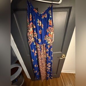 City Studio Floral Blue Maxi Dress